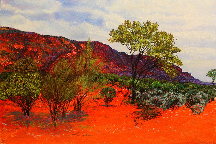 Mount Augustus, Burringurra, Upper Gascoyne, Western Australia, National Parks, Pastel Artwork, Australian Art, John Darcey, Pindan, Outback.