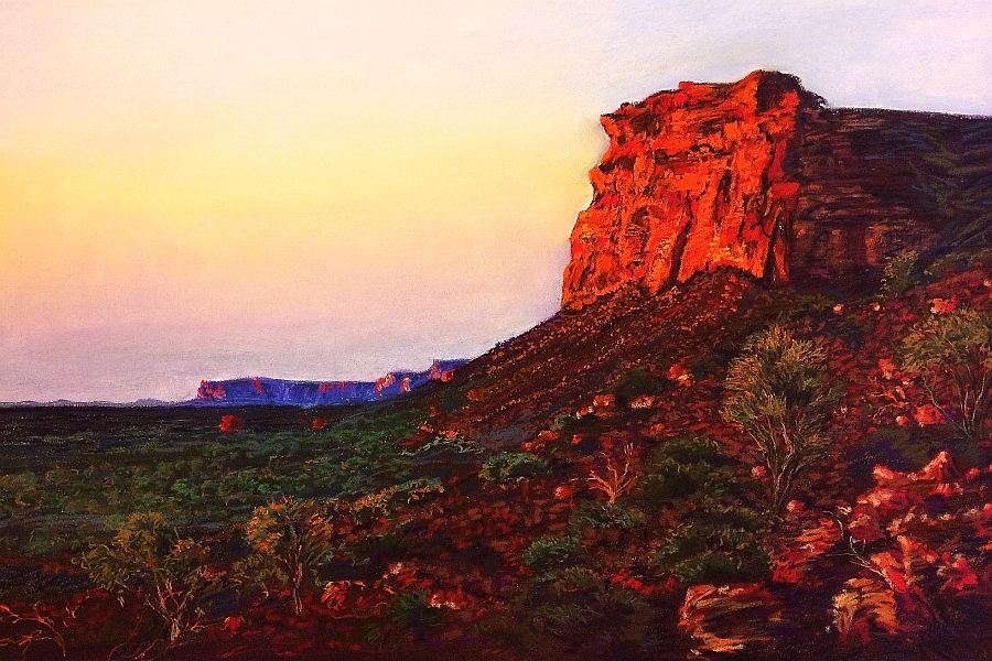 Kennedy Ranges, Gascoyne, Western Australia, National Parks, Pastel Artwork, Australian Art, John Darcey, Pindan, Outback.